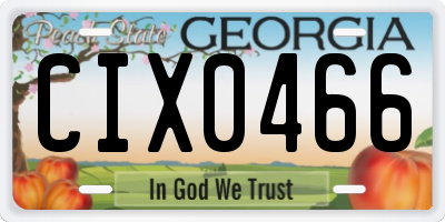GA license plate CIX0466