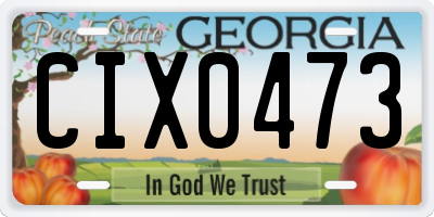 GA license plate CIX0473
