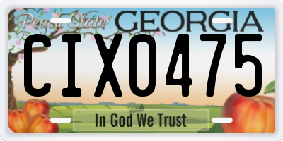 GA license plate CIX0475