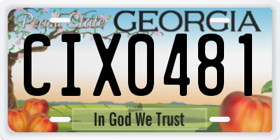GA license plate CIX0481