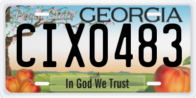 GA license plate CIX0483