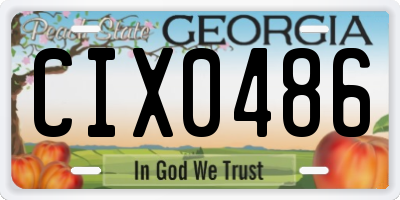 GA license plate CIX0486