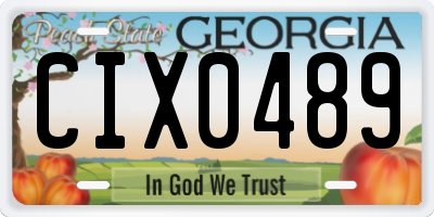 GA license plate CIX0489
