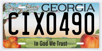GA license plate CIX0490