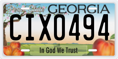 GA license plate CIX0494