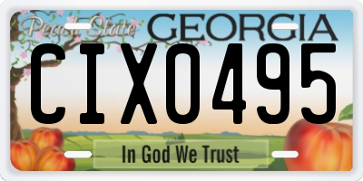 GA license plate CIX0495