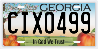 GA license plate CIX0499
