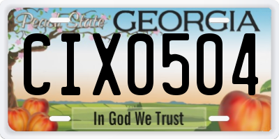 GA license plate CIX0504