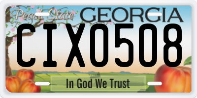 GA license plate CIX0508