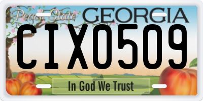GA license plate CIX0509