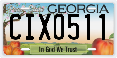 GA license plate CIX0511