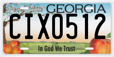 GA license plate CIX0512