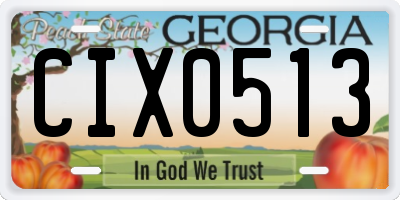GA license plate CIX0513