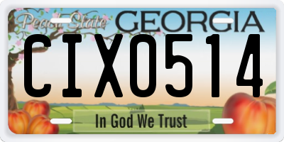 GA license plate CIX0514