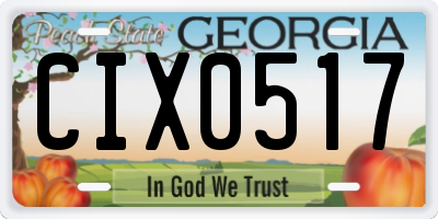 GA license plate CIX0517