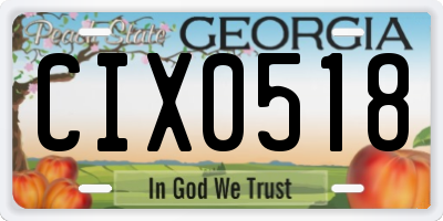 GA license plate CIX0518