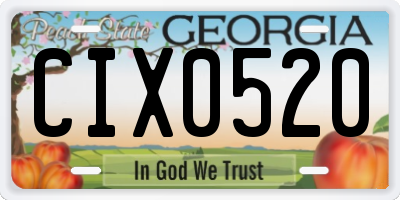 GA license plate CIX0520