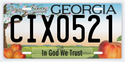 GA license plate CIX0521