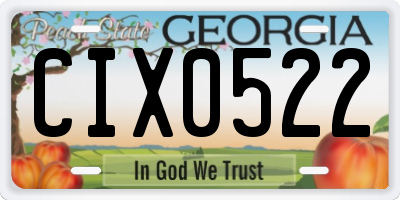 GA license plate CIX0522