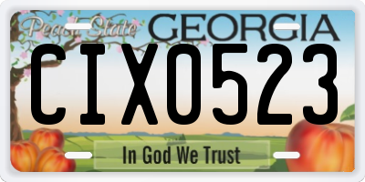 GA license plate CIX0523