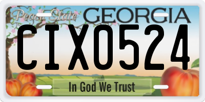 GA license plate CIX0524