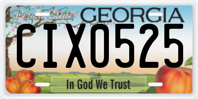 GA license plate CIX0525