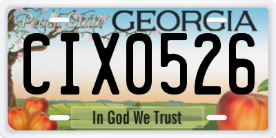 GA license plate CIX0526