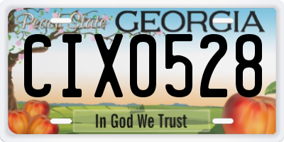 GA license plate CIX0528