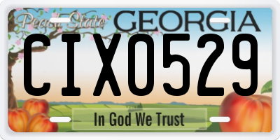 GA license plate CIX0529