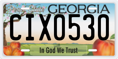 GA license plate CIX0530