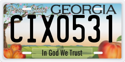 GA license plate CIX0531