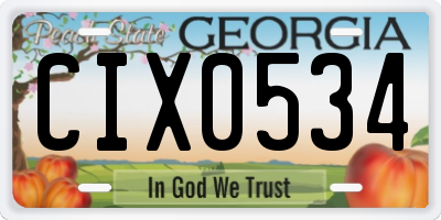 GA license plate CIX0534