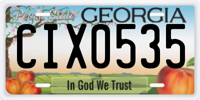 GA license plate CIX0535