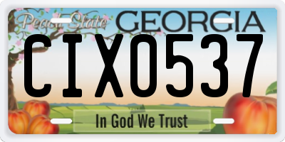GA license plate CIX0537