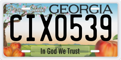 GA license plate CIX0539