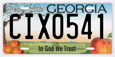 GA license plate CIX0541