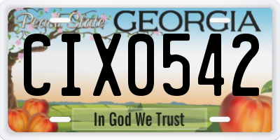 GA license plate CIX0542