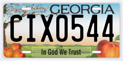 GA license plate CIX0544