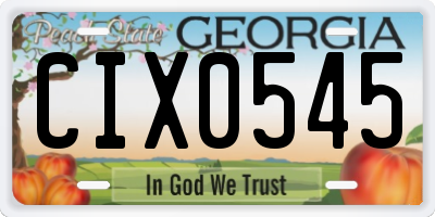 GA license plate CIX0545