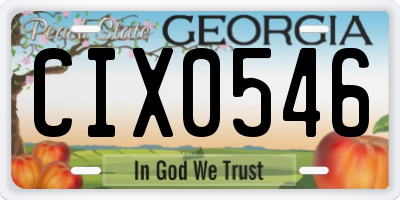 GA license plate CIX0546