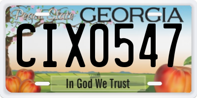 GA license plate CIX0547