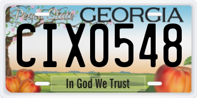 GA license plate CIX0548