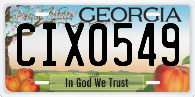 GA license plate CIX0549