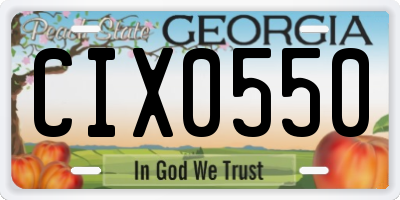 GA license plate CIX0550