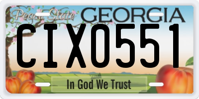 GA license plate CIX0551