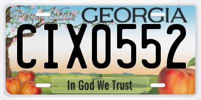 GA license plate CIX0552