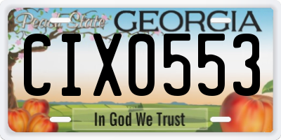 GA license plate CIX0553