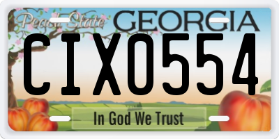 GA license plate CIX0554