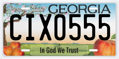 GA license plate CIX0555