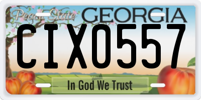 GA license plate CIX0557